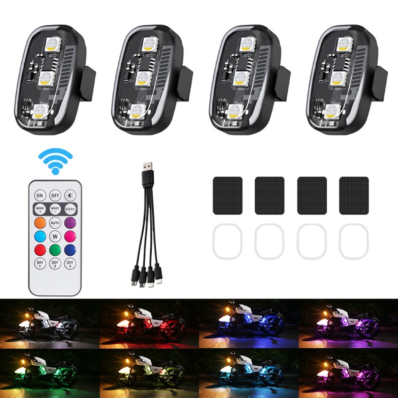 Drone Beacon Light - أضواء LED وامضة RGB للدراجات النارية